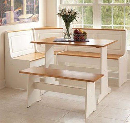 Linon 90305WHT-A-KD-U Ardmore Corner Nook Set, White/Natural Finish, Includes five pieces side bench, table and long and short benches with a wedge, Pine and Painted MDF, Some Assembly Required, Dimensions (W x D x H) 32.99 x 18.98 x 40.00 Inches, Weight 94.25 Lbs, UPC 753793889740 (90305WHTAKDU 90305WHT-A-KD 90305WHT-A 90305WHT-AKDU 90305WHT)