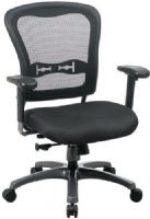 Office Star 90537 Pro-Line II ProGrid Series Titanium Finish Managers Chair, Breathable ProGrid Back with Built-in Lumbar Support, Black Fabric Padded Seat, 2-to-1 Synchro Tilt Control with Adjustable Tilt Tension, Height and Width Adjustable Arms with PU Pads, Heavy Duty Titanium Finish Base with Oversized Dual Wheel Carpet Casters (90-537 905-37 OfficeStar) 