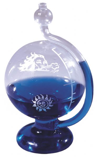 River City Clocks 910-100 Sun & North Wind Weatherball, Quickly indicates changes in barometric pressure, Based on Renaissance scientist Torricelli's model, Dimensions 7.5 H x 4.5W inches, Ball diameter 4 inches, Weight 0.8 lbs, UPC 757456997797 (910100 910 100)
