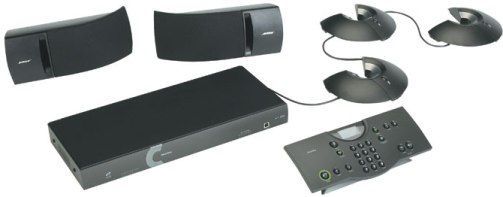 ClearOne 910-153-114 Model RAV 600 Premium Conferencing System with a Wired Controller, Three Microphone Pods and Two BOSE Wall Mount Speakers, Sound quality exceeds any conference phone, ClearEffect provides natural, full-sounding audio without requiring wideband on both ends, Distributed Echo Cancellation effectively eliminates echo (910153114 910153-114 910-153114 RAV600 RAV-600)