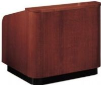 Oklahoma Sound 910-MY/WT Wood Veneer Non-Sound Table Top Lectern, Mahogany on Walnut, Modern stylistic radius curves and contoured edging, Reading lamp illuminates generous reading surface large enough for 3 ring binder, Digital timepiece included, 28”H x 24”W x 20”D, 55lbs (910MYWT 910-MY-WT 910MY/WT 910 MY/WT 910-MY 910MY) 