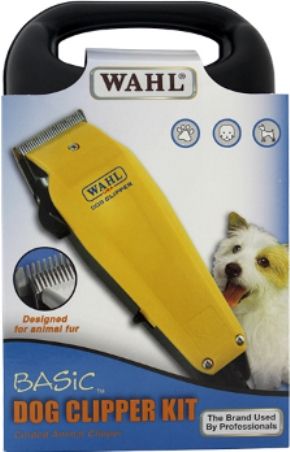 Wahl 9160-2018 Basic Dog Clipper Kit; Carbon steel blades steel; Facilitates and you get a perfect cut; Blade guard; Ergonomic handle; Cut Leveler; Includes Hair styler, Styling comb, 4 guide combs, Cleaning Brush, Blade Oil and Instructive (91602018 9160 2018 916-02018 91602-018)