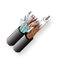 Belden 9165 0101000, Model 9165, Composite ENG, EFP, and CCTV Cable; Black; Composite, RG-59 22 AWG Bare Copper Stranded Coax; Bare Copper braid and Beldfoil Tape Shielding; 3-Pair 22 AWG Tinned Copper conductors with drain wire; PVC jacket; CL2X-Rated; UPC 612825225041 (BTX 91650101000 9165 0101000 9165-0101000) 