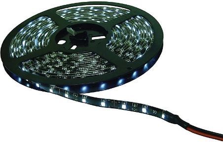 Calrad 92-300-WH-HG Three Chip 300 Light LED Strip, White; 16.4'/5 meters, 3 chip LED, high grade, 2 wire, 2.1 mm connector on each end, 6 Amps, 72 Watts; Water resistant, flexible silicon PCB can be bent to a maximum radius of 2 cm, solid state, high shock/vibration resistant; UPC 601520930060 (92300WHHG 92-300WH-HG 92300-WHHG 92300-WH-HG)