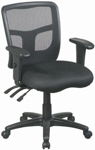 Office Star 92343 Black ProGrid Back Managers Chair, Seat slider for seat depth adjustment, Tilt lock with tilt tension adjustment, Pneumatic seat height adjustment, 360-degree swivel, Built in lumbar support, Height/width adjustable arms with urethane pads, 2-to-1 synchro tilt control for a relaxed recline, Heavy duty five star nylon base, Dual wheel hooded casters, Meets or exceeds ANSI/BIFMA standards (92-343 92 343)