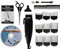 Wahl 9243-2108 HomeCut 16-Pieces Complete Hair Cutting Kit; Includes: 1 multi-cut clipper, 1 blade guard, 1 Styling comb, Scissors, 1 Cleaning brush, 1 Blade oil, 1 DVD, 1 left ear taper, 1 right ear taper, 9 guide combs (3mm, 6mm, 10mm, 13mm, 16mm, 19mm, 25mm); Super easy step-by-step how to DVD; Soft touch grip for comfort and control; UPC 043917000657 (92432108 9243 2108 924-32108 92432-108)  