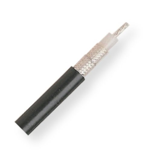 Belden 9273 0101000 19AWG RG223 Coax Cable; Black; Solid silver-coated copper conductor; Polyethylene insulation; Double silver-plated copper braid shield; Non-contaminating PVC jacket; Commercial Non-QPL product; UPC 612825226314 (BTX 92730101000 9273 0101000 9273-0101000)