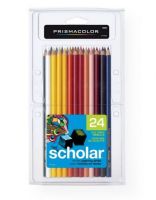 Prismacolor 92805 Scholar Colored Pencil 24-Color Set; Quality art pencils featuring smooth, creamy texture for blendability; Strong stick leads with rich pigmented color; Non-toxic; Set includes 24 pencils; UPC 073640928058 (PRISMACOLOR92805 PRISMACOLOR-SCHOLAR-92805 SCHOLAR-92805 PAINTING) 