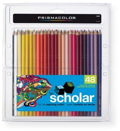 Prismacolor 92807 Scholar Colored Pencil 48 Color Set; Quality art pencils featuring smooth, creamy texture for blendability; Strong stick leads with rich pigmented color; Non toxic; Set includes 48 colored pencils; colors are subject to change; High quality art pencils designed for beginning artists and crafters; UPC 073640928072 (92807 PS348 PS-348 PRISMACOLOR92807 PRISMACOLOR-92807 PRISMA-COLOR-92807)