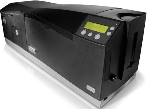 Fargo 92981 Model DTC550 Direct-to-Card USB Printer, Resolution 300 dpi (11.8 dots/mm) continuous tone, Up to 16.7 million/256 shades per pixel Colors, 7 seconds per card/514 cards per hour (K) Print Speed, 16MB RAM Memory, Dual hoppers 100 cards each (.030/.762mm) Input Hopper Card Capacity, Dye-Sublimation/Resin Thermal Transfer Print Method (92-981 929-81 DTC-550 DTC 550)