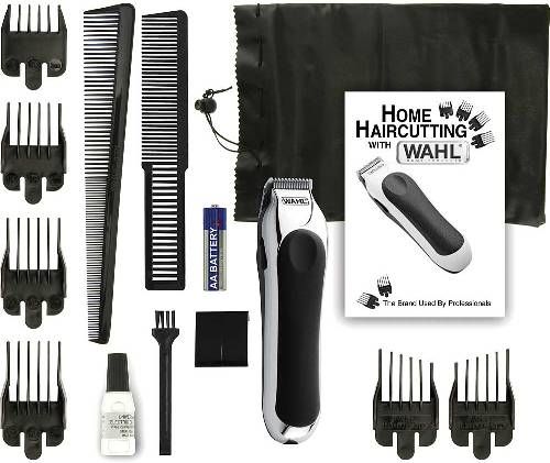 Wahl 9307-1301 Cordless MiniPro Clipper Kit; Battery-operated compact clipper makes it easy to touch-up and trim around ears, sideburns and necklines; Self-Sharping High-Carbon Steel Blades; Guide combs (1/8