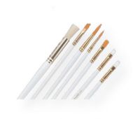 Princeton 9309 Golden Taklon Brush Set Including Round 5, Bright 10, Flat 12; Art and craft brushes in value packs; Quality soft synthetic hair for watercolor, acrylic, and tempera paints; Shipping dimensions 7.25 x 0.25 x 0.25 inches; Shipping Weight 0.05 lbs; UPC 757063931092 (PRINCETON9309 PRINCETON-9309 ARTWORK PAINTING COLOR ARTIST ALVIN) 