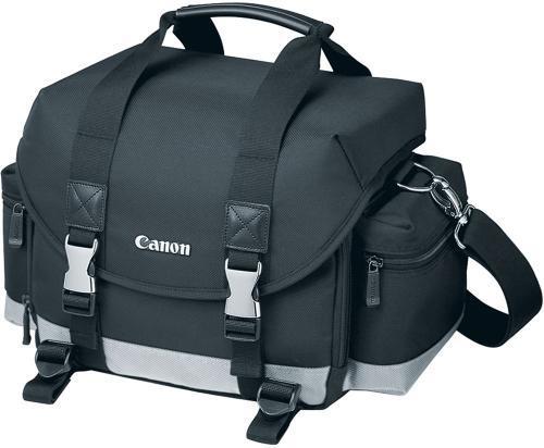 Canon 9320A003 200DG Deluxe Gadget Bag; Water-repellant nylon; Padded interior; Quick release buckles with straps; Two zippered side pockets for flash or accessories; Tripod loops on the bottom of the bag; Carry handle; Removable, adjustable shoulder strap; Weight: 3.0 lbs (1.4kg); UPC  750845818840 (9320A003 9320A003)