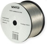 Satco 93-304 18/2 SPT-1.5 Wire, AWG 18 Electrical Wire, 2 Conductors, Clear Silver, Rated for 300 Volts and 105 Degrees Celsius,  UL Classified as cRUus Recognized Component, 2500 Feet per reel, Weight 62.5 Pounds, UPC 045923933042 (SATCO93-304 SATCO93304 SATCO93/304 SATCO93 304) 