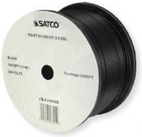 Satco 93-305 Type 18/2 SPT-1.5 Wire, AWG 18 Electrical Wire, 2 Conductors, Black, Rated for 300 Volts and 105 Degrees Celsius, UL Classified as cRUus Recognized Component, 2500 Feet per reel, Weight 62.5 Pounds, UPC 045923933059 (SATCO93-305 SATCO 93305 SATCO 93/305 SATCO-93 305) 