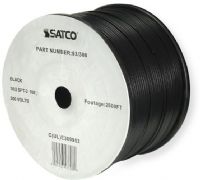 Satco 93-308 18/2 SPT-2 Bulk Wire, AWG 18 Electrical Wire, 2 Conductors, Black, Rated for 300 Volts and 105 Degrees Celsius, UL Classified as cULus Listed, 2500 Feet per reel, Weight 75 pounds, UPC 045923933080 (SATCO93-308 SATCO 93308 SATCO 93/308 SATCO-93 308 