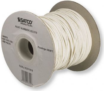 Satco 93-319 18/1 AWG 18 Stranded AWM UL 3173 Wire, Single Conductor, White; Rated for 125 Degrees Celsius and 600 Volts; UL Classified as cRUus Recognized Component; UPC 045923933196 (SATCO 93-319 SATCO 93319 SATCO 93/319 SATCO 93 319 SATCO93-319 SATCO93319)