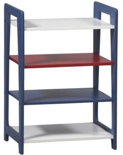 Linon 94007WHT-01-KD-U Admiral Collection Shelf, Lead-free, non-toxic wipe clean paint, Built kid-tough, Red, white and blue finish, 31.8 x 4.2 x 20.6 inches Dimensions (94007WHT 01 KD U 94007WHT01KDU)