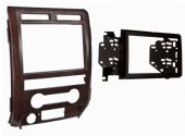 Metra 95-5822AS Ford F-150 2009-2010 Radio Adaptor, Double DIN radio provision, Painted a scratch resistant Ash Satin (matches F-150 Platinum), Specifically for non NAV models that have the driver info switches in the factory panel, UPC 086429219377 (955822AS 9558-22AS 95-5822AS) 