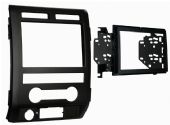 Metra 95-5822B Ford F-150 2009-10 DDIN Black, Double DIN radio provision, Painted a scratch resistant matte black to match factory dash, Specifically for non NAV models that have the driver info switches in the factory panel, UPC 086429204922 (955822B 9558-22B 95-5822B) 