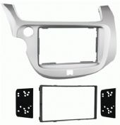 Metra 95-7877S Honda Fit 09-13 DDIN Blk, Double DIN Radio Provision, Stacked ISO Mount Units Provision, Painted Silver To Match Factory Dash, 99-7877S Is the Silver Version, Applications: 2009-13 Honda Fit, Wiring and Antenna Connections (Sold Separately), 70-1729 08-Up Acura/Honda Wiring Harness, 40-HD10 05-Up Acura/Honda Antenna Adapter, UPC 086429280582 (957877S 9578-77S 95-7877S) 