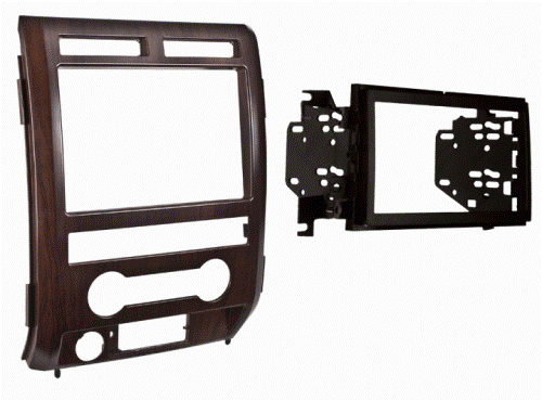 Metra 95-5822AS Ford F-150 2009-2010 Radio Adaptor, Double DIN radio provision, Painted a scratch resistant Ash Satin (matches F-150 Platinum), Specifically for non NAV models that have the driver info switches in the factory panel, UPC 086429219377 (955822AS 9558-22AS 95-5822AS)