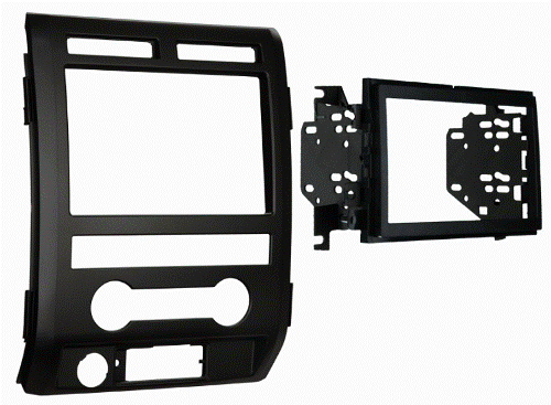 Metra 95-5822B Ford F-150 2009-10 DDIN Black, Double DIN radio provision, Painted a scratch resistant matte black to match factory dash, Specifically for non NAV models that have the driver info switches in the factory panel, UPC 086429204922 (955822B 9558-22B 95-5822B)