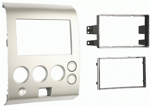 Metra 95-7406 Titan 04-07/Armada 04-05 DDIN Radio Adaptor, Double DIN Head Unit Provision, ISO Stacked Head Unit Provision, Painted Silver to match factory dash, Designed specfically for DDIN radio installations, Nissan Pathfinder Armada 2004-2005 and Nissan Titan 2004-2007 , Painted to match the factory color and finish, Retains the factory climate controls in the kit, UPC 086429190027 (957406 9574-06 95-7406)
