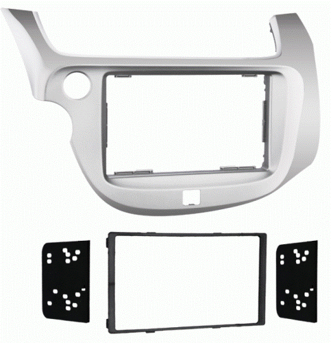 Metra 95-7877S Honda Fit 09-13 DDIN Blk, Double DIN Radio Provision, Stacked ISO Mount Units Provision, Painted Silver To Match Factory Dash, 99-7877S Is the Silver Version, Applications: 2009-13 Honda Fit, Wiring and Antenna Connections (Sold Separately), 70-1729 08-Up Acura/Honda Wiring Harness, 40-HD10 05-Up Acura/Honda Antenna Adapter, UPC 086429280582 (957877S 9578-77S 95-7877S)