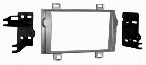Metra 95-8237S Toyota Matrix 2011-12 DDIN Radio Adaptor Mounting Kit, Double DIN head unit provision, Painted matte silver, Applications: 11-12 Toyota Matrix, Wiring and Antenna Connections (Sold Separately), 70-1761  Toyota Harness, 70-5519  Toyota Amplifier Interface Harness, KIT COMPONENTS: Radio Trim Panel / Radio Brackets, UPC 086429273980 (958237S 9582-37S 95-8237S)