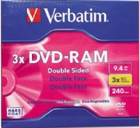 Verbatim 95003 - Type 4 Double-Sided DVD-RAM Cartridge, High performance rewritable media, Drag-and-drop storage, Fast data transfer, Double sided, Protective hard coat (95003 950-03 950 03) 
