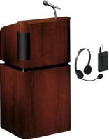 Oklahoma Sound 950/901-MY/WT-LWM-7 Combo Floor Sound Lectern, Wireless mic headset, 75 Watts Power Output, Features cabinetry of a rich wood mahogany-on-walnut veneer over a solid plywood core, Three sizeable storage spaces and two adjustable shelves, A flexible gooseneck arm and digital time piece, Upgraded Shock mount holder to prevent feedback, Mahogany on walnut Finish, UPC 604747950972 (950 901 MY WT LWM 7 950-901-MY-WT-LWM-7 950901MYWTLWM7) 