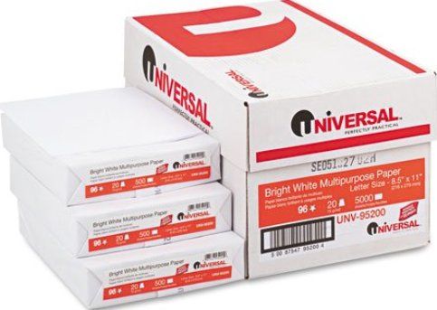 Universal 9520PLT Multipurpose Paper, Universal Multi Purpose Paper, 20-lb. bright white multipurpose office paper with a 98 GE brightness rating, Perfect for all printers and all copiers, Now with Colorlok for enhanced colors and sharper text, Acid-free for archival quality (9520PLT 9520-PLT 9520 PLT)