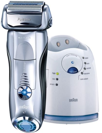 Braun 9595CC Pulsonic Electric Shaver, Pulsonic Technology, Sensitive Flexing Head, Gillette Blade Technology, Power-Comb, Long Hair Precision Trimmer, Clean&Renew System, 25-sec. Fast Clean Function, 5-Minutes Fast-Loading, Automatic 100-240V Plug Adap (9595-CC 9595 CC)