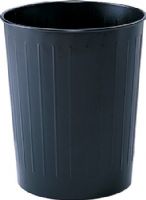 Safco 9604BL Medium Round Wastebasket, Black; 6 gal. Volume Capacity; Puncture resistant, solid-ribbed steel construction with rolled wire rim tops that won't burn, melt or emit toxic fumes; Powder Coat Paint/Finish; Steel Material; UL Classified Fire Resistant; GREENGUARD; Recycled not more than 15%Dimensions 13"dia. x 14"h; Weight 3.75 lbs. (9604-BL 9604 BL 9604B) 