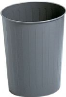 Safco 9604CH Medium Round Wastebasket, Charcoal; 6 gal. Volume Capacity; Puncture resistant, solid-ribbed steel construction with rolled wire rim tops that won't burn, melt or emit toxic fumes; Powder Coat Paint/Finish; Steel Material; UL Classified Fire Resistant; GREENGUARD; Recycled not more than 15%Dimensions 13"dia. x 14"h; Weight 3.75 lbs. (9604-CH 9604 CH 9604C) 