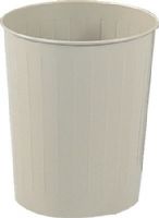 Safco 9604SA Medium Round Wastebasket, Sand; 6 gal. Volume Capacity; Puncture resistant, solid-ribbed steel construction with rolled wire rim tops that won't burn, melt or emit toxic fumes; Powder Coat Paint/Finish; Steel Material; UL Classified Fire Resistant; GREENGUARD; Recycled not more than 15%Dimensions 13"dia. x 14"h; Weight 3.75 lbs. (9604-SA 9604 SA 9604S) 