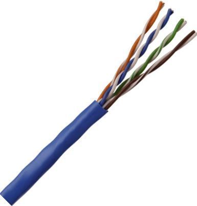 Coleman Cable 96263-46-06 Cat 5e 24 AWG/4 Pair Solid Bare Copper Data Cable, Blue, 1,000-ft. Pull Box, Solid PE Dielectric, Each pair has different lay length for cross-talk prevention and ripcord added, PVC Jacket, ETL Verified, Tested to 350 MHz, Weight 24 lbs (962634606 9626346-06 96263-4606 96263)