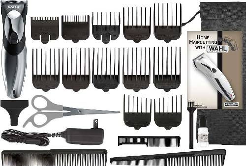 Wahl 9639-700 Haircut & Beard Rechargeable Clipper/Trimmer Kit; Corded/Cordless Rechargeable Clipper; Self-Sharpening High-Carbon Steel Blades; Worldwide Voltage; 12 Individual Guide Combs (1/2 - 1/16