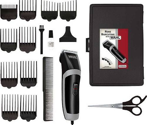 Wahl 9655-500 Dual Voltage Worldwide Voltage Clipper Kit; Self-Sharping High-Carbon Steel Blades; Includes: Cleaning Brush, Blade Oil, Scissors Styling Comb, Clipper Guide Combs (1/8