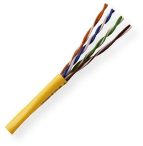 Coleman Cable 966956-16-02 Plenum 24 AWG/4 Pair Category 5e CMP Cable, Yellow, 1000 feet Reel, 24 AWG Solid Bare Copper, Solid FEP Dielectric, Each pair has different lay length for cross-talk prevention and ripcord added, PVC Jacket, UPC 029892258184 (9669561602 966956-1602 96695616-02)
