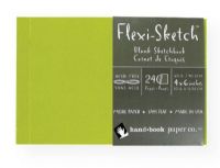 Hand Book Journal Co 969110 Flexi-Sketch Soft-Cover Sketchbook 4" x 6" Landscape Fern; Flexi-Sketch contains a whopping 240 sheets of high-quality, acid-free, 90 gsm sketch paper bound into a unique soft-cover journal style sketchbook; This wonderful paper comes wrapped up in some seriously fun color too! 4" x 6" Landscape; Color: Fern; Shipping Weight 0.4 lb; UPC 696844691100 (HANDBOOKJOURNALCO969110 HANDBOOKJOURNALCO-969110 FLEXI-SKETCH-969110 ARTWORK SKETCHING) 