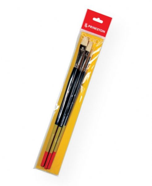 Princeton 9700SET-4 Snap! Bristle Brush Set Round 4, Flat 6, Bright 8; Set includes long handle bristle brushes round 4, flat 6, bright 8; Contents subject to change; Shipping Weight 0.12 lb; Shipping Dimensions 16.00 x 3.25 x 0.5 in; UPC 757063970213 (PRINCETON9700SET4 PRINCETON-9700SET4 SNAP-9700SET-4 PRINCETON/9700SET4 9700SET4 ARTWORK)