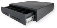 Custom America 971GF010000026 APEX 16" x 16" Cash Drawer, Black; EPC Cable; Interchangeable Interface Cables; Support for POS-X, Custom, Epson, and Star Receipt Printers; High Precision Stainless Ball Bearings; Lock with Key Included; 2 Media Slots for Under Till Storage; Fixed Till; 24V Printer Driven; Dimensions (HxWxD): 16.1" x 16.1" x 3.9"; Weight: 18.4 lbs (CUSTOMAMERICA971GF010000026 CUSTOMAMERICA-971GF010000026 CUSTOM-AMERICA-971GF010000026 971GF010000026 CTM-971GF010000026) 