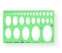 Timely 97T Isometric Ellipse Template with 35 pieces; Contains 35 ellipses from 0.06" to 2.5"; Size: 6.25" x 9.87" x 0.02";  Shipping dimensions 9.78 x 6.25 x 0.03 inches; Shipping weight 0.06 lbs; UPC 743845970007 (TIMELY-97T TIMELY/97T ALVIN DRAWING ARTWORK DESIGN PAINTING) 
