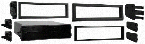 Metra 98-8999 Mitsubishi Subaru Volkswagen Under Radio Pocket, Allows a DIN or ISO mount radio installation in a double DIN opening, Fits under radio and matches factory opening perfectly, Holds (3) CD jewel cases, KIT COMPONENTS: VW pocket trim plate / Subaru pocket trim plate / Mitsubishi trim plate / Pocket / (2) VW brackets / (2) Left brackets / (2) Right brackets / (4) #8 x 1/4 Phillips pan head screws / (6) #6 x 1/4 Phillips flat head screws, UPC 086429089499 (988999 9889-99 98-8999)