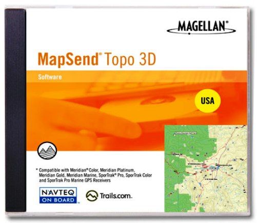 Magellan 980611-09 Software MapSend Topo 3D USA, 3D View - View 3D elevation contours on your PC and explore an accurate representation of the terrain (98061109 980611 09 980-61109 9806-1109)