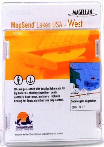 Magellan 980792-03 Software MapSend Lakes USA SD Card - WEST (98079203 980792 03 980-79203 9807-9203)