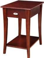 Linon 98258KESP-01-KD-U Accent Table, Espresso finish, 1 drawer, Ample sized top for a phone or to rest your beverage,Display shelf to house your favorite collectibles, Solid and durable construction,  Pine and pine Veneer Constructions, 25" H x 15" W x 22" D, UPC 753793898759 (98258KESP01KDU 98258KESP-01-KD-U 98258KESP 01 KD U) 