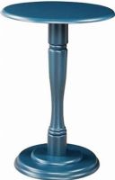 Linon 98260KTEA-01-KD-U Round Top Pedestal Table, Teal finish, Gracefully turned pedestal base, Ample sized top for a phone or to rest your beverage, Traditional styling, Solid and durable construction, 18" W x 18" D x 26" H, UPC 753793898780 (98260KTEA01KDU 98260KTEA-01-KD-U 98260KTEA 01 KD U) 